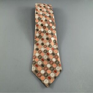 Alfani Beige w/ Multi Circles Men's Extra Long Tie 3 3/4" x 62"